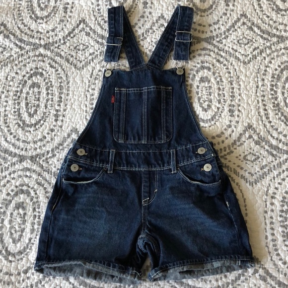 Levi's Other - Levi’s Girls Denim Boyfriend Overall Shorts